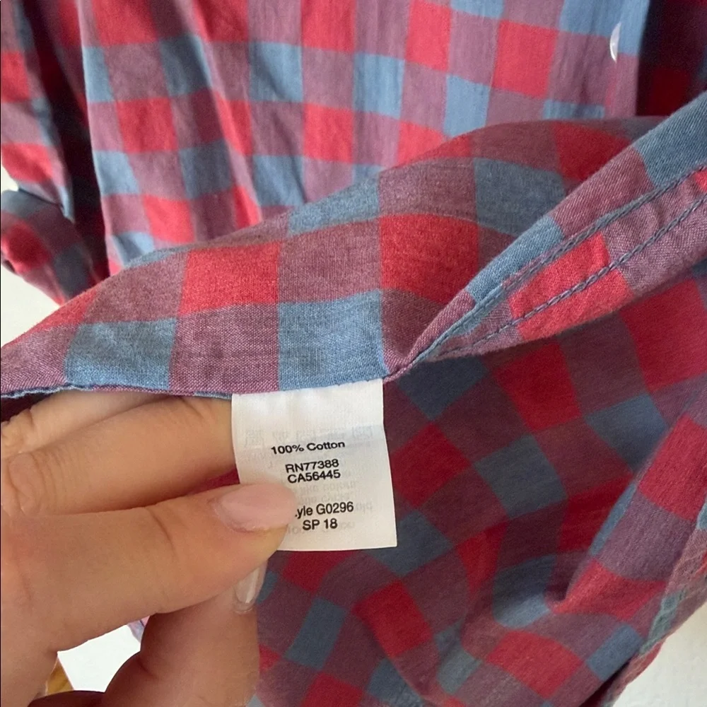 J. Crew Men's Red and Blue Plaid Shirt
